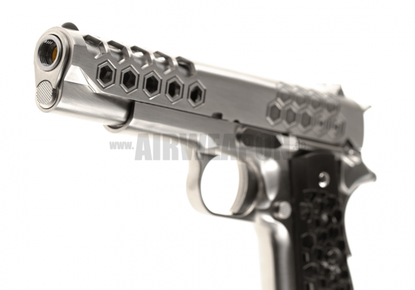 M1911 Hex Cut Full Metal GBB - Silver | WE