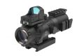 Theta Optics - Rhino 4X32 Scope with Micro Red Dot Sight  mit 22mm Montage